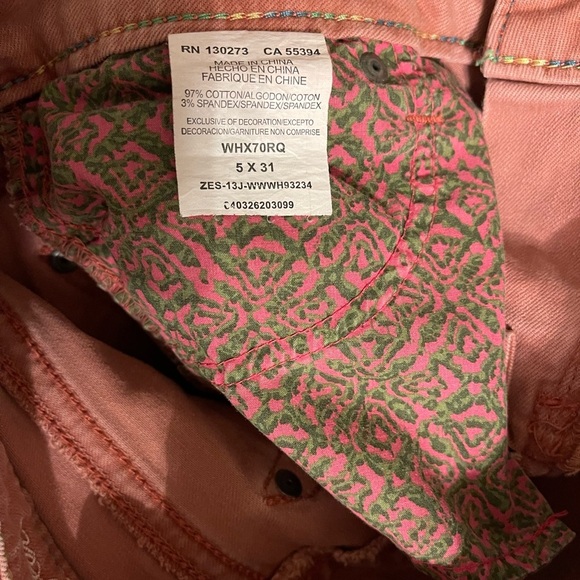 Pink Rock 47 Wrangler Skinny Jeans Women’s 5 Ultra Low Rise 5x31 - Picture 6 of 9